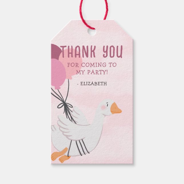 Étiquettes-cadeau Rose Silly Goose Anniversaire Favoriser (Devant)