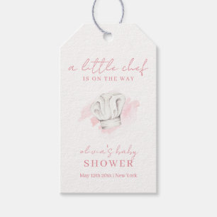 Étiquettes-cadeau Rose Simple Moderne Petit Chef Baby shower