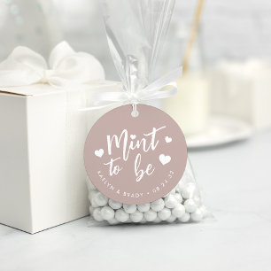Étiquettes Cadeau Rose Taupe Mint to Be Personalized Wedding