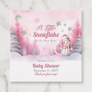Étiquettes Cadeau Rose Un Petit Feu De Neige   Baby shower Fille de 