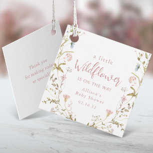 Étiquettes Cadeau Rose Un peu sauvage Fleur Rustique Bohème Baby Sho