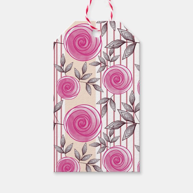 Étiquettes-cadeau Roses à l'aquarelle (Devant)