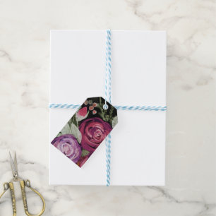 Étiquettes-cadeau Roses aquarelle