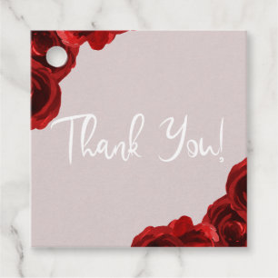 Étiquettes Cadeau Roses aquarellées rouges blush taupe Mariage moder