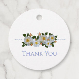 Étiquettes Cadeau Roses blanches Personnalisées 