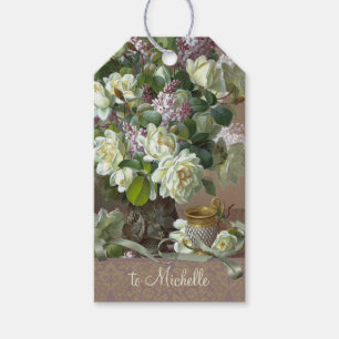 Étiquettes-cadeau Roses et lilas CC0174 De Longpré Flowers