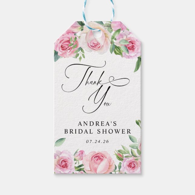 Étiquettes-cadeau Roses Roses Roses Roses Roses Blush Fête des marié (Devant)