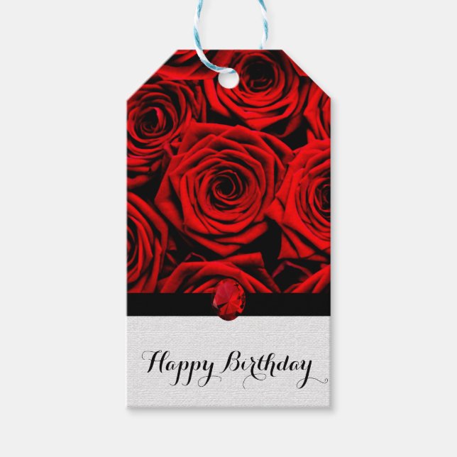 Étiquettes-cadeau Roses rouges (Devant)