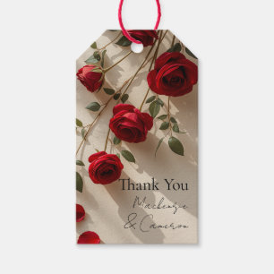 Étiquettes-cadeau Roses Rouges Romantique Nom Personnalisé