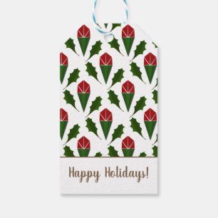 Étiquettes-cadeau Roses Rouges Vibrantes customisées, Holly Holiday