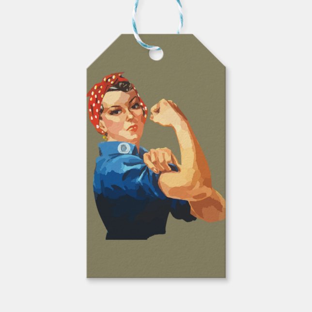 Étiquettes-cadeau Rosie Classique Personnalisée Le Riveter (Devant)