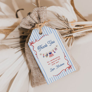 Étiquettes-cadeau Rouge, Blanc & Bleu 4 juillet 1er Anniversaire