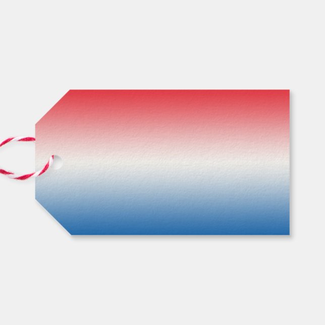 Étiquettes-cadeau Rouge blanc et bleu Ombre (Dos Horizontal)