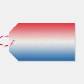 Étiquettes-cadeau Rouge blanc et bleu Ombre