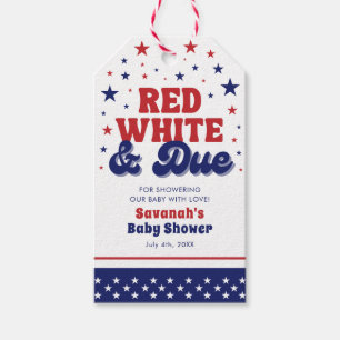 Étiquettes-cadeau Rouge, Blanc et Dette 4 juillet Baby Shower patrio