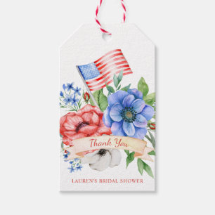 Étiquettes-cadeau Rouge Blanc et je fais Fête des mariées patriotiqu