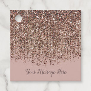 Étiquettes Cadeau Rouge Brun Taupe Rose Doré Bronze Paillettes Glamo
