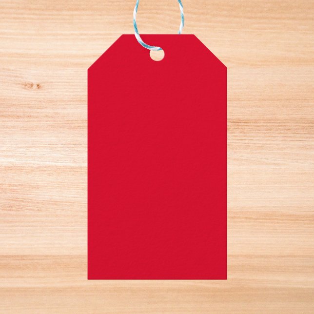 Étiquettes-cadeau Rouge Cadmium Couleur Uni (Créateur téléchargé)