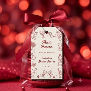 Étiquettes-cadeau Rouge C'est l'Amour Mariage Italien Moderne