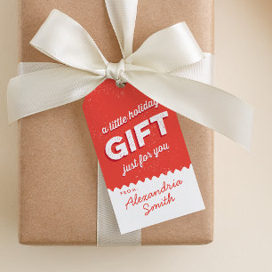 Étiquettes-cadeau Rouge et blanc Juste pour vous Style Vintage