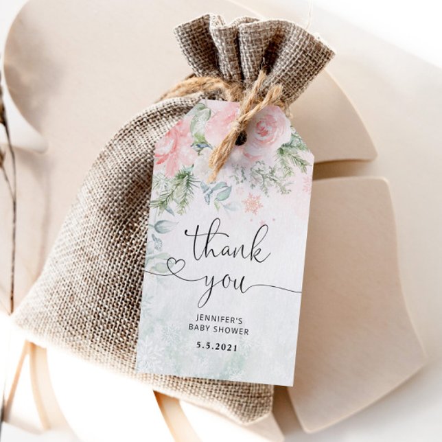 Étiquettes-cadeau Rouge hiver merci  (Créateur téléchargé)