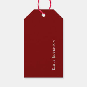 Étiquettes-cadeau Rouge Profond Élégant Moderne Professionnel