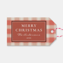 Rouge rustique neutre et carreaux Gingham de Noël