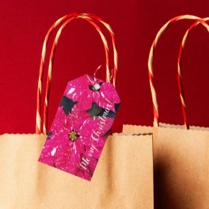 Étiquettes-cadeau Rouge Varié Poinsettias Holiday