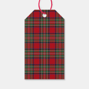 Étiquettes-cadeau Rouge Vert Carreaux Rustique Tartan Stewart