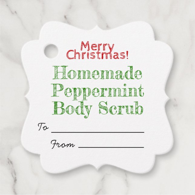 Étiquettes Cadeau Rouge vert Noël Peppermenthe Spa de carrosserie (Devant)