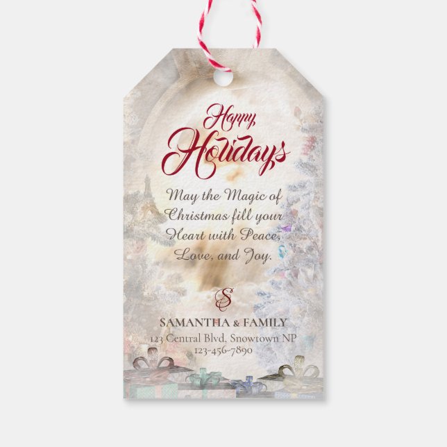 Étiquettes-cadeau Rough Collie & Kitten - Noël personnalisé (Dos)