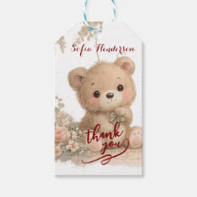 rougissement ours brun floral aquarelle