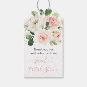 Étiquettes-cadeau Rougissent le rose et la Fête de la mariée flora