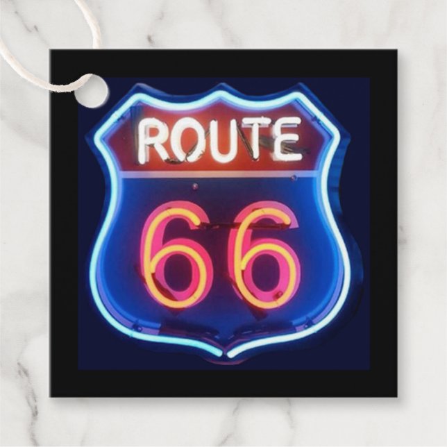 Étiquettes Cadeau Route 66 (Devant)