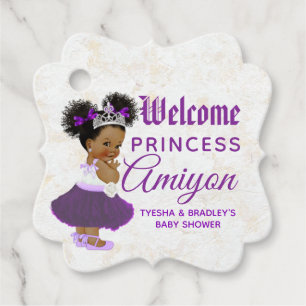 Étiquettes Cadeau Royal African Princess Purple & Lavender Marble