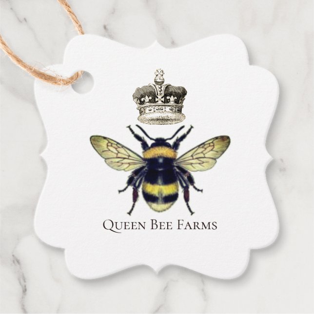Étiquettes Cadeau Royal Bee And Crown Farm Ou Apiary (Devant)