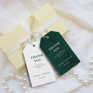 Étiquettes-cadeau Royal Émeraude Vert & Élégant Mariage Remerciement