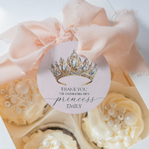 Étiquettes Cadeau Royal Princess Crown Girl Birthday Party