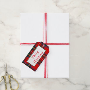 Étiquettes-cadeau Royal Stewart Christmas Plaid PERSONNALISER H