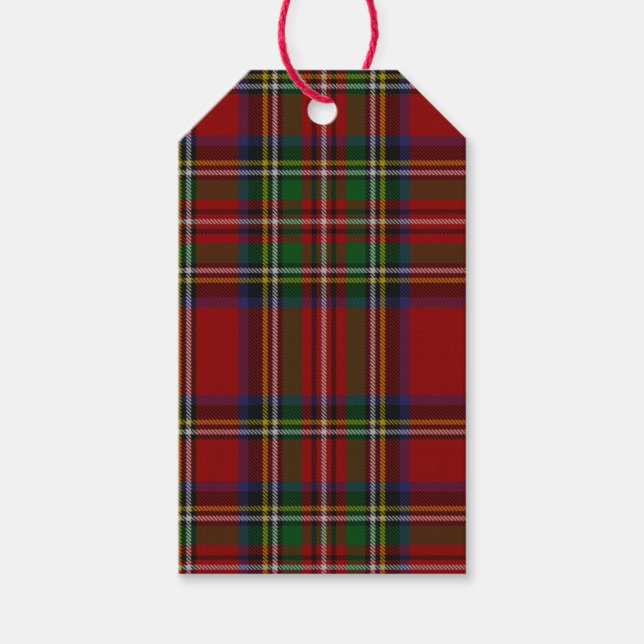 Étiquettes-cadeau Royal Stewart Tartan Traditionnel Plaid Noël (Devant)