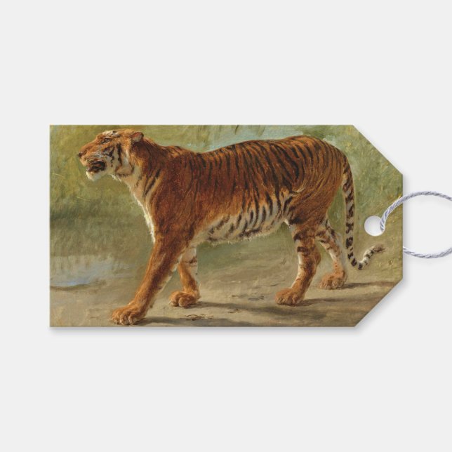 Étiquettes-cadeau Royal Tiger Marching (par Rosa Bonheur) (Devant (Horizontal))