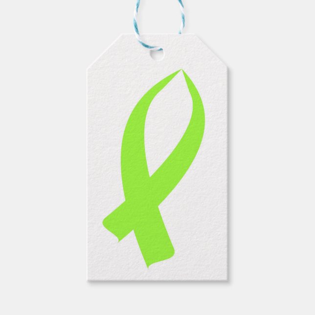 Étiquettes-cadeau Ruban de sensibilisation (vert citron) (Devant)