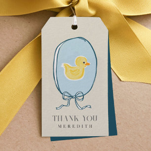 Étiquettes-cadeau Ruban élégant de canard en caoutchouc Baby Shower