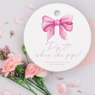 Étiquettes Cadeau Ruban rose - Faites-le éclater quand elle éclate