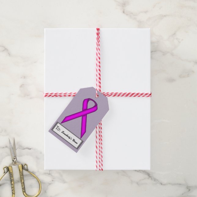Étiquettes-cadeau Ruban standard violet par Kenneth Yoncich (Avec de la ficelle)