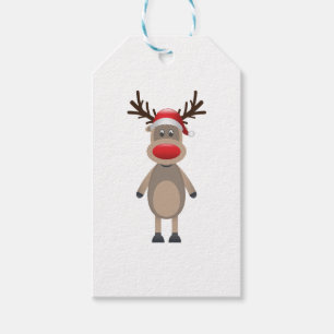 Étiquettes-cadeau Rudolf la conception mignonne de Noël de renne