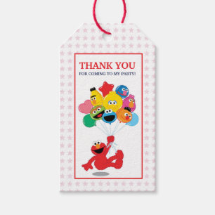 Étiquettes-cadeau Rue Sésame Elmo et Pals - Ballons d'anniversaire