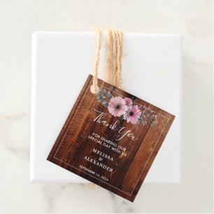 Étiquettes Cadeau Russe aquarelle fleurs bois Mariage Merci