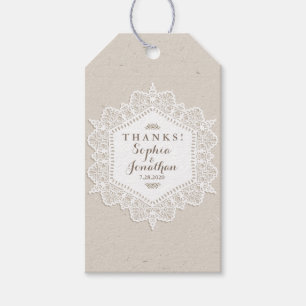 Étiquettes-cadeau Russe Mariage Romantique dentelle Vintage Doily