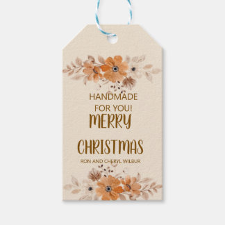 Étiquettes-cadeau Rustic Boho Floral Christmas Gift Tags